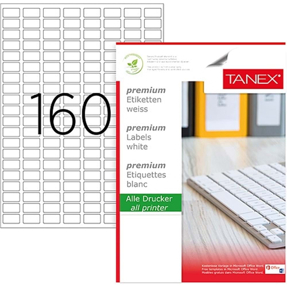 Tanex Lazer Etiket 100Lü TW-2280 22X12 0933