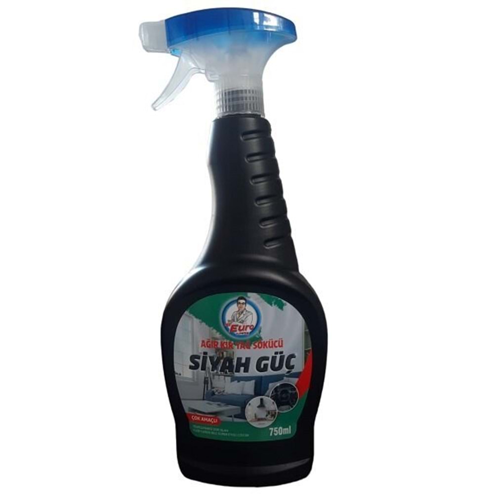 Euro Flower Siyah Güç Çok Amaçlı Ağır Kir Yağ Ve Leke Çözücü Sprey 750 ml.