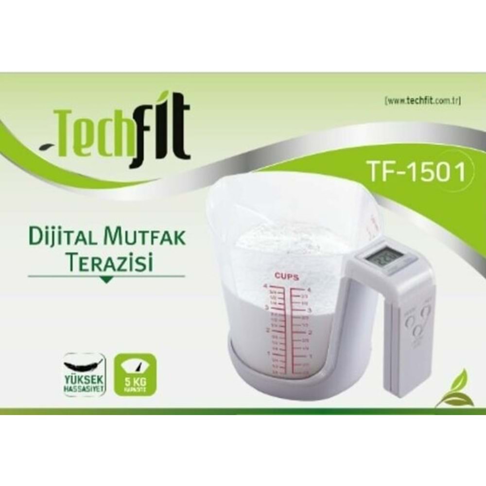 Techfit Mutfak Terazisi 5 Kg Hazneli Dijital TF-1501 5017