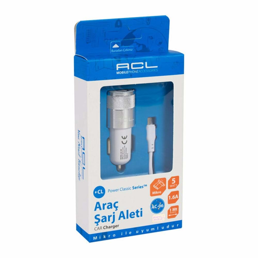 Acl Araç Şarj Aleti Mikro 5W 2.1A DC AC-06 2201