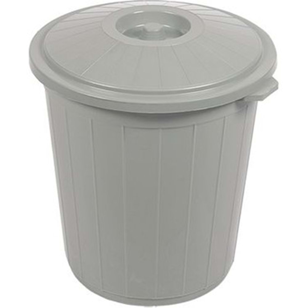 Hür Life GRİ Plastik Çöp Kovası 90lt - Jumbo