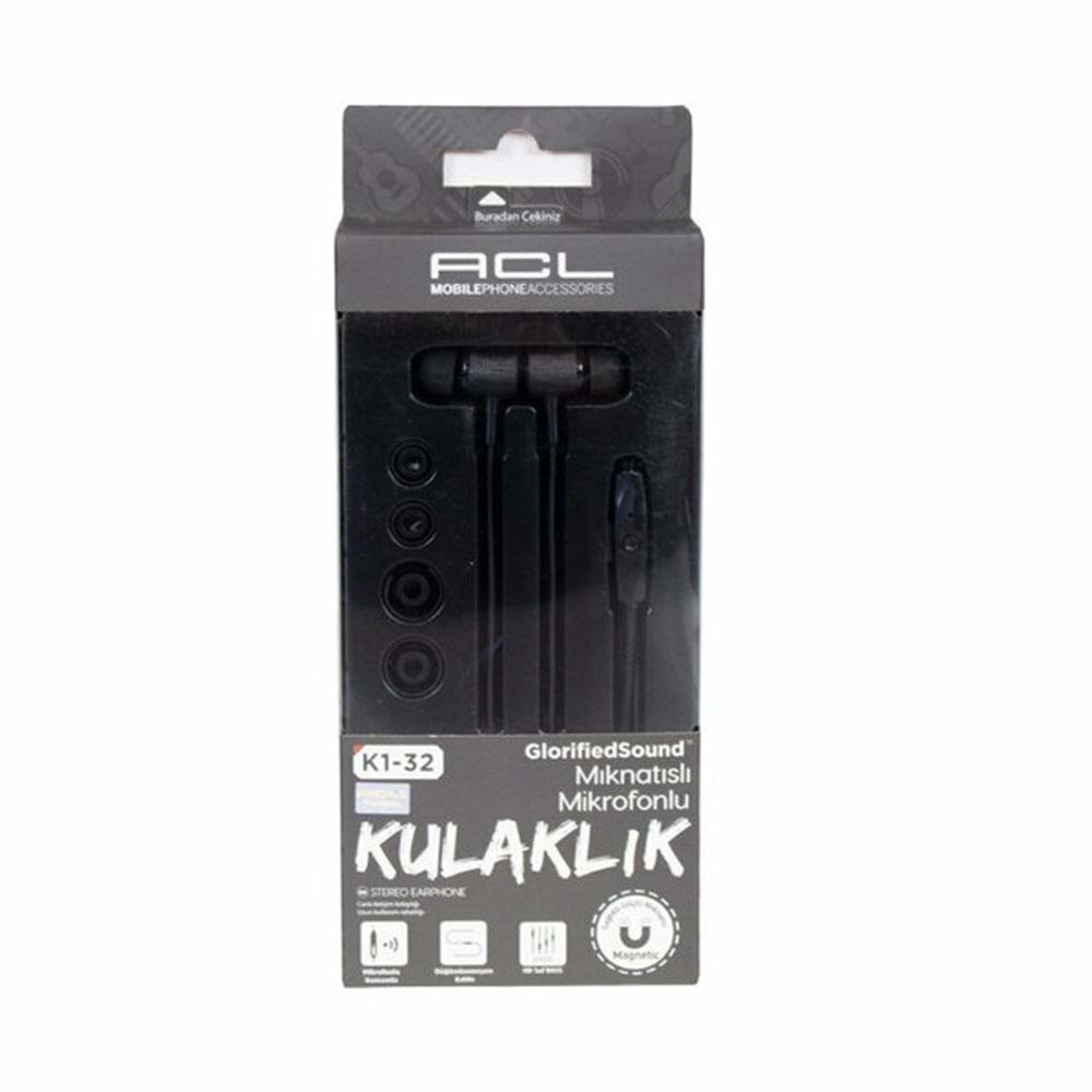 Acl Kulaklık Mıknatıslı Mikrofonlu K1-32 4578