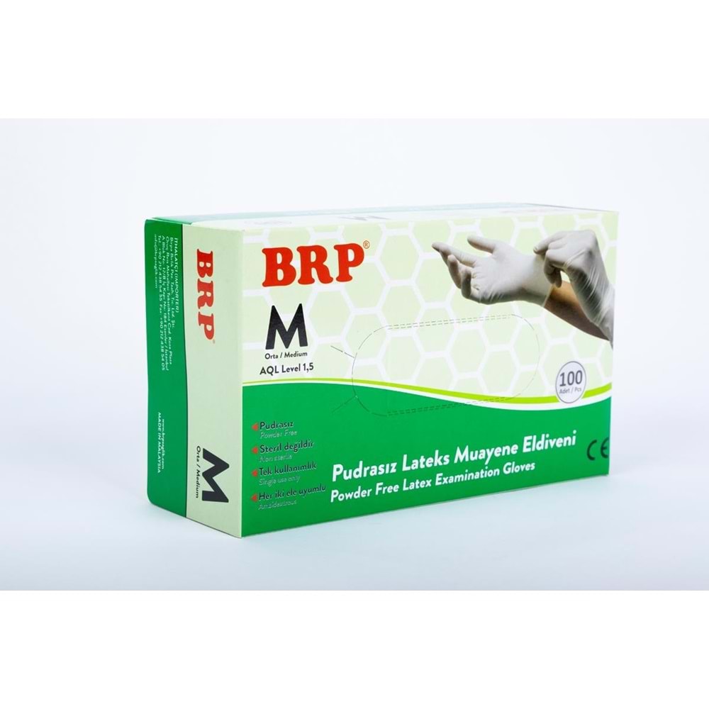 BRP PUDRASIZ LATEKS MUAYENE ELDİVENİ BEYAZ 100 LÜ M BEDEN