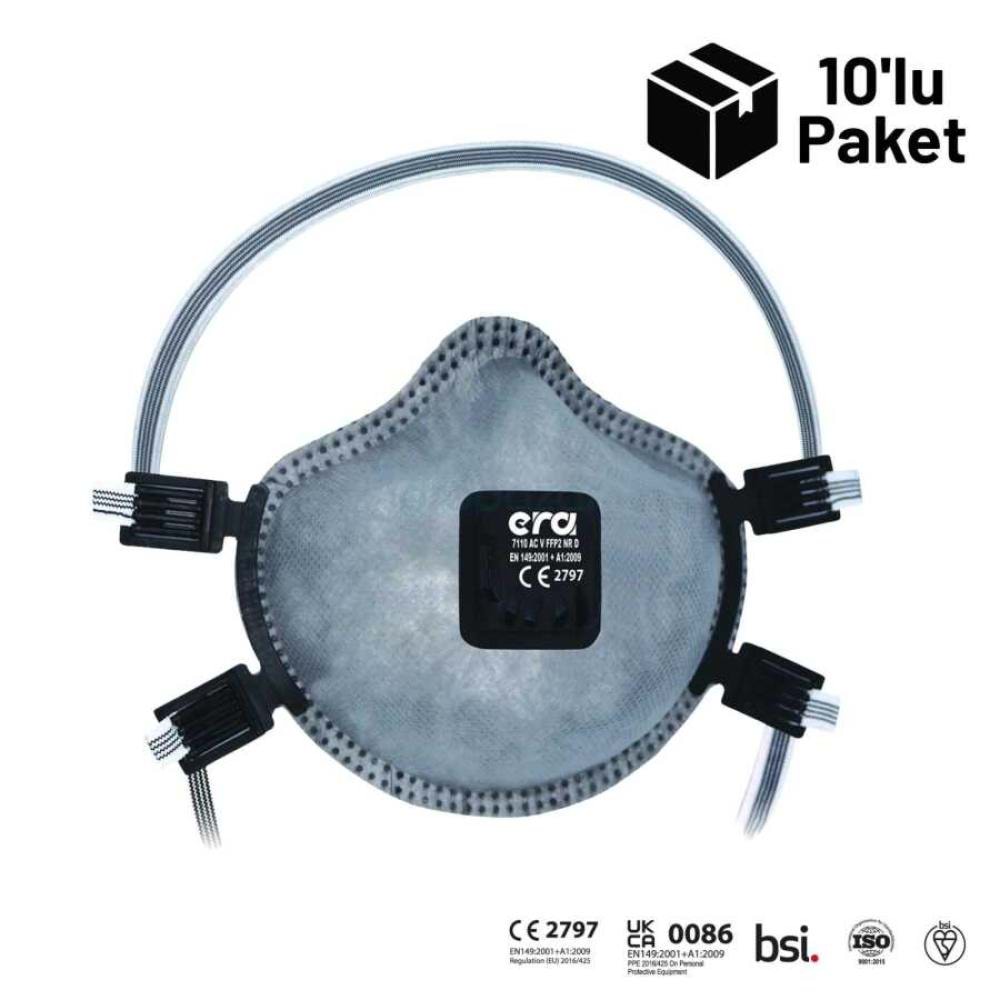Era 7110 AC FFP2 V NR D Ventilli Aktif Karbon Maske 10'lu Paket