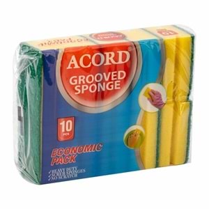 Acord Bulaşık Süngeri Oluklu 10 Lu