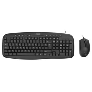 Everest UN-795 Siyah Usb Q Multimedia Klavye + Mouse Set