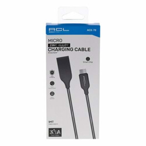 Acl Kablo Metal USB Şarj-Veri Mikro 2.1A 1mt ACK-70 2126 0289