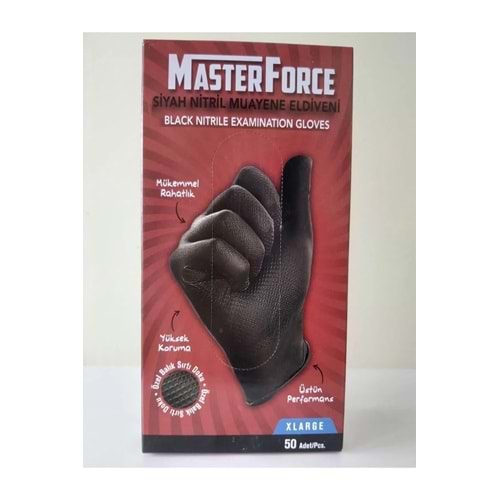 MASTER FORCE SİYAH NİTRİL MUAYENE ELDİVEN XLARGE