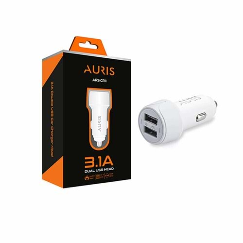 Auris Şarj Başlık Araç Adaptör USB 3.1A Dual ARS-CR11 1089