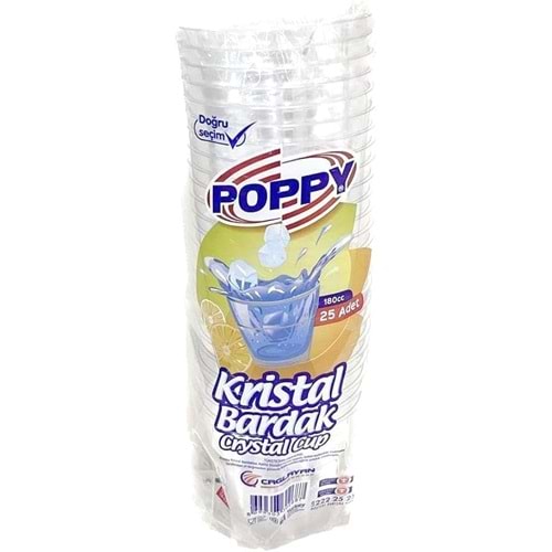 POPPY KRİSTAL CUP BARDAK 25 ADET