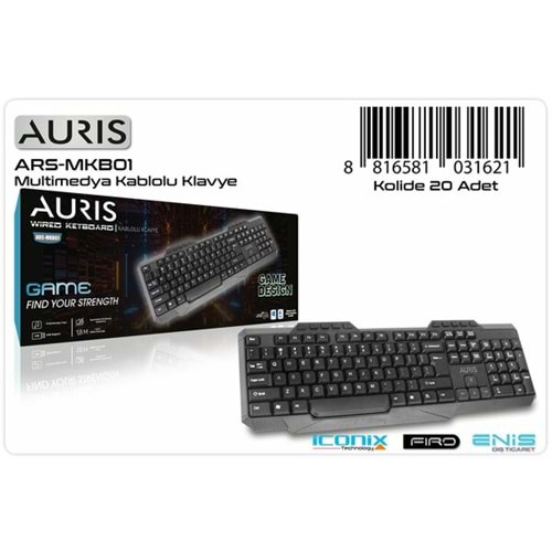 Auris Klavye Multimedya Kablolu ARS-MKB01 1621