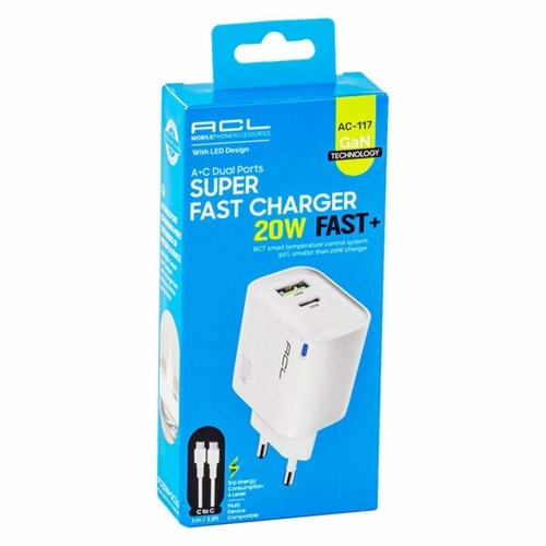 Acl Şarj Aleti Ev Type-C 20W AC-117 3530