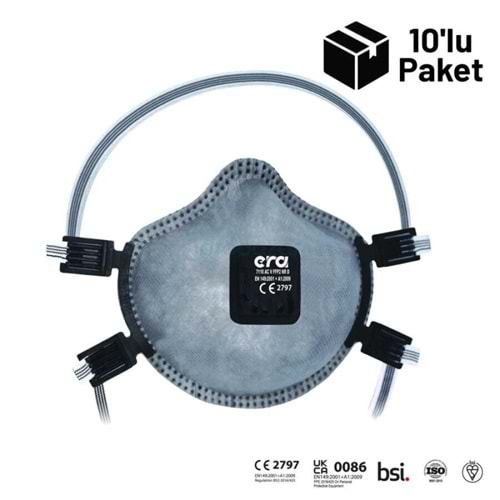Era 7110 AC FFP2 V NR D Ventilli Aktif Karbon Maske 10'lu Paket